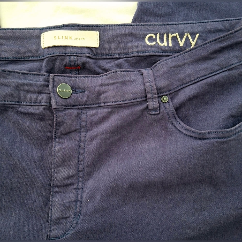 Slink Women's Plus Size Curvy High Rise Stretch Purple Denim Jeans Size 22 - Picture 10 of 13